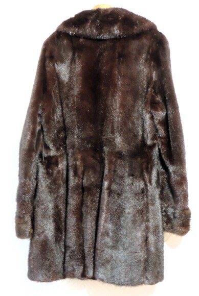 GARTENHAUS Vintage Genuine Real Ranch Dark Mahogany Mink Fur Coat Jacket sz M - Picture 6 of 13